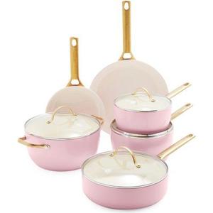 Greenpan Padova rosa Thermolon antiaderente 10 pezzi Set di pentole e pentole - Product Image 1