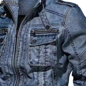 2025 nouvelle mode Street Wear Style hommes Denim veste sur mesure de haute qualité respirant avant Logo hiver pour hommes - Product Image 5