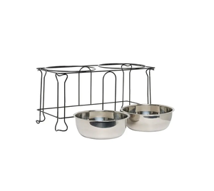 Support de bol pour chien en acier inoxydable pour animaux de compagnie Support de bol de nourriture pour mangeoire intérieure ronde Support de bol pour chien pliable en métal - Product Image 5