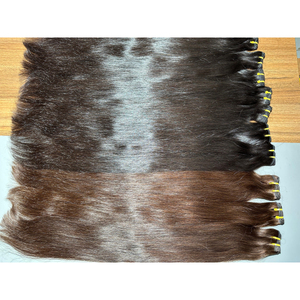 Venta caliente 2025 hueso recto estilo pelos cutículas alineadas 100% crudo sin procesar doble trama indio cabello humano mechones cabello Remy - Product Image 1