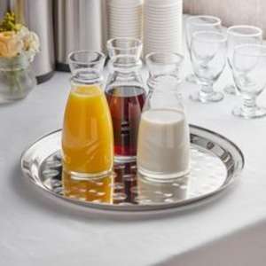 Superbe plateau de service en acier inoxydable avec bords décoratifs, parfait pour améliorer les présentations de buffet lors des fêtes - Product Image 6