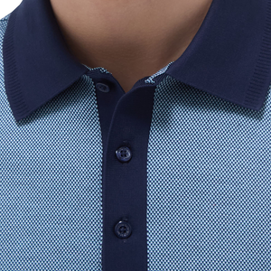 เสื้อโปโลผ้าฝ้ายย้อมสีเรียบๆสำหรับผู้ชายดีไซน์ปลายงอน100% สบาย - Product Image 4