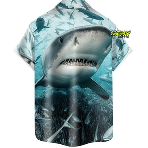 Ropa de calle Hawaiana de alta calidad, ropa informal de estilo japonés, camisa Aloha de manga corta con estampado de playa de verano para hombres - Product Image 2