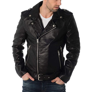 2025 Men's High Street Style Branded <b>Leather</b> <b>Jacket</b> New Stylish Windproof with Fur for Autumn and <b>Winter</b> Good Price Sale - Product Image 1