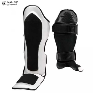 Hight Quality Arts Martial Premium Cowhide Leather <b>MMA</b> Boxing Spraining <b>Shin</b> <b>Pads</b> Adults - Product Image 2