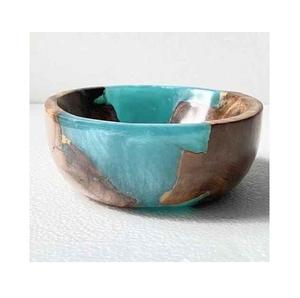 Bol décoratif en résine surface polie artisanale lisse aspect brillant parfait pour les salades snacks ou la décoration intérieure de la maison - Product Image 6