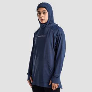 Aura Shield <b>Top</b> Modest Sportswear in Blue - Product Image 1