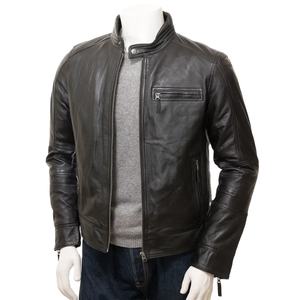 Chaqueta de Cuero con Forro de Piel para Hombre, con Forro Grueso para Invierno y Corte Moderno, Chaqueta de Cuero con Forro de Piel para Hombre con Cremallera Delantera y Diseño Clásico - Product Image 1