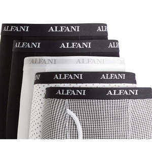 Alfani Boxer da Uomo, Confezione da 5, Traspiranti, Vita Media, Stile Classico, Neri, Taglie XXL XL, Invernali, in Nylon Lavorato a Maglia - Product Image 3