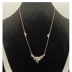 Collier délicat en argent 925 pour femmes Cz plaqué or rose Zircon pierre pendentif de mode de luxe pour la forme des amoureux de la fête de mariage - Product Image 1