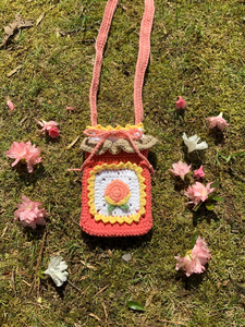 Bolso Mini de Lana Tejido a Mano al por Mayor para Dama, Portátil, con Cierre Abierto y Decoración Floral para Teléfono Móvil y Paquetes Pequeños - Product Image 2