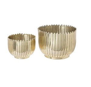 High Quality Hot Selling Metal Hammered Planter Gold Brass Color Plant Pot - Product Image 3