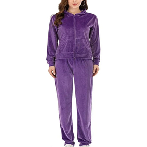 Offre Spéciale Survêtements de sport solides et lourds personnalisés de haute qualité Ensemble 2 pièces pour femmes Service de gymnastique OEM - Product Image 3