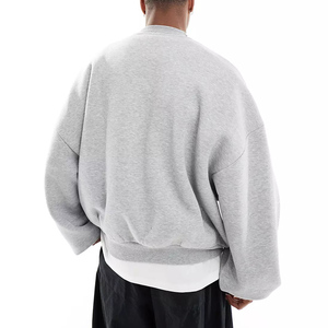 Personnalisé basiques Streetwear poids lourd 100% coton col rond surdimensionné pull hiver sweat-shirt en coton éponge mélangé - Product Image 3