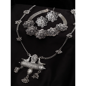 Ensemble de bijoux en alliage avec motif fleur et cygne - Product Image 1
