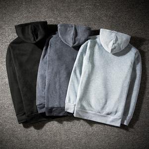 Sudadera con capucha y cremallera de lana para hombre New Winter con bolsillo Sudadera de color sólido para hombre - Product Image 2