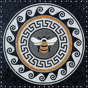 SQ043 35,43 \ "abeja en azulejo de arte de pared de mosaico de mármol cuadrado - Product Image 1