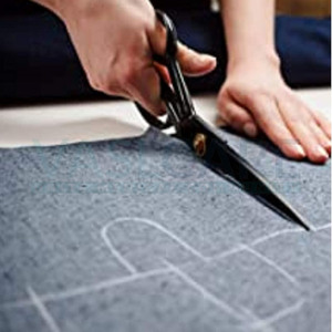 Tijeras de costura Tijeras de 10 pulgadas Sastres Modistas Tijera negra Tijeras resistentes para costura de cuero Tijeras de acero de alto carbono - Product Image 2