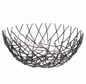 En gros En Vrac De Haute Qualité En Métal Noir Nickel Fer Maille Fil Bol Pour Fruits De Table À La Main Personnalisé - Product Image 3