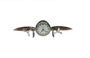 Horloge de bureau vintage style St. James London, en métal argenté, pour la décoration de bureau, hélice d'avion de luxe rétro - Product Image 5