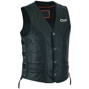 High Quality Cowhide Leather <b>Vest</b> for <b>Men</b> Classic Vintage Style Fashion Biker Waistcoat OEM ODM Manufacturer Leather <b>Vest</b> - Product Image 1