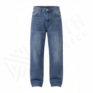 Pantalones Vaqueros Clásicos Casuales de Mezclilla para Hombre con Logotipo Personalizado, de Secado Rápido, Ajuste Holgado, Cierre de Cremallera y Botón, Color Personalizado - Product Image 1