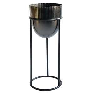 Jardinières de fleurs noires en métal de vente chaude avec support pour la décoration de la maison et du jardin d'Inde de la meilleure qualité - Product Image 5