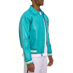 Chaquetas universitarias Unisex personalizadas del proveedor OEM, puños acanalados, cuello disponible, decoración bordada de lana polar para equipos escolares - Product Image 5