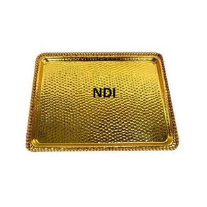 Bandeja de Metal para servidor de alimentos de calidad Superior, bandeja de Metal de tamaño personalizado, acabado dorado, Decoración de mesa de cena, bandeja para servir - Product Image 2
