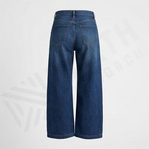 Jeans baggy tendance pour femmes, coupe large, ample, confortable, décontracté, en denim, avec décoration boutonnée, style à la mode - Product Image 2