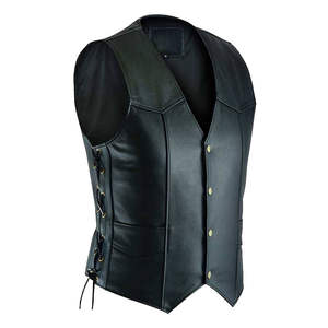 Gilet en cuir d'hiver pour homme, vêtement d'extérieur, bouton, fabrication sur mesure, commande en gros, prix compétitif, fabricant pakistanais - Product Image 1