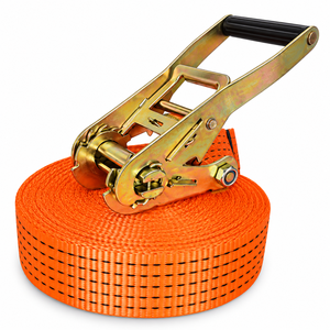 Sangle d'arrimage à cliquet Premium 50 mm 3000 kg en polyester avec doubles crochets en J certifiée CE Marque Provina pour la fixation de cargaison sur camion - Product Image 1