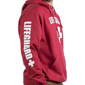 Hot Trending Spring Men's Unisex Pullover Sudadera Salvavidas Rojo 100% Algodón Fleece Grueso Personalizable Hoody Estilo bordado - Product Image 5