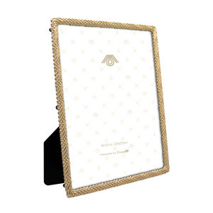 Marco de fotos de aleación de zinc, forma rectangular dorada, patrón punteado, regalo de alta gama, regalo de aniversario - Product Image 2