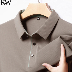 Polo en soie glacée de haute qualité à manches courtes avec impression de lettres, nouveau t-shirt d'été 2024, vêtements pour hommes, chemises, ropa para hombre - Product Image 3