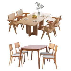 Nouveau design de table et de chaises en rotin de style moderne ensemble de salle à manger chaise de salle à manger café en rotin de loisirs patio de restaurant prix de gros - Product Image 3