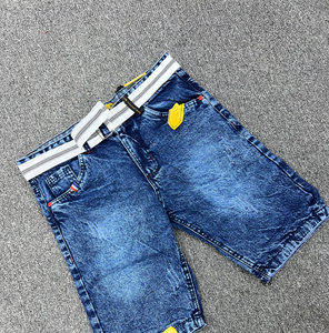 กางเกงยีนส์ยาวถึงเข่าสำหรับผู้ชายกางเกงขาสั้นผ้ายีนส์ทรงแบ็กกี้เอวสองชั้นแบบวินเทจปักแนวสตรีทแวร์ - Product Image 3