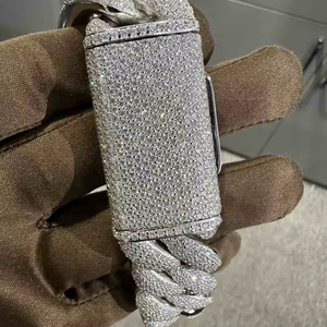 VVS Moissanite Bracelet en argent sterling 925 24MM 8 pouces plaqué or blanc - Product Image 1