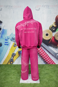 Sudadera con Capucha y Pantalones Deportivos de Felpa Gruesa para Invierno, Ropa Deportiva y Urbana con Pedrería, 100% Algodón, Unisex - Product Image 3