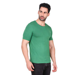 180 GSM épais coton hommes T-shirts étiquette personnalisée Logo O cou T-shirts 100% coton O cou t-shirts - Product Image 4