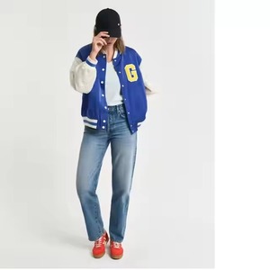 Blouson universitaire vintage personnalisé brodé, col montant, en laine respirante, style baseball oversize, streetwear tendance - Product Image 6