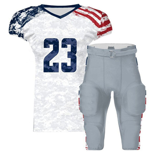 Jersey de Fútbol Americano Personalizado al por Mayor, Diseño Personalizado de Alta Calidad, Unisex, 100% Poliéster, Transpirable, Antibacteriano - Product Image 1