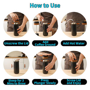 Portable Car-Go Bouteille Isolée Sous Vide Presse Française <span class=keywords><strong>thermos</strong></span> Voyage Cafetière Française <span class=keywords><strong>Avec</strong></span> <span class=keywords><strong>Filtre</strong></span> Unique - Product Image 4