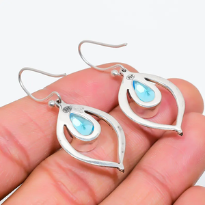 Latest Traditional Ladies <b>Earrings</b> Classic Style 925 Sterling <b>Silver</b> Blue Topaz Gemstones Party Wear Factory Wholesale Jewelry - Product Image 4