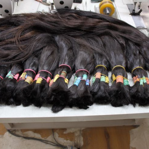 Cabello Humano Remy Crudo Sin Procesar Virgen Natural a Granel Extensiones de Templo del Sur de la India Trama Doble a Máquina Permanente Permitida - Product Image 3