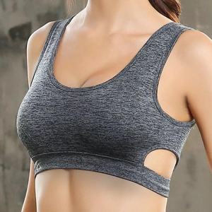 Low Price Top Selling 100% Polyester Fitness Women Sexy Sports <b>Bra</b> / Fitness Breathable Solid Gym Running Sports <b>Bra</b> - Product Image 3