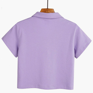 OEM logotipo personalizado 2024 mujeres Polo manga corta Camisa transpirable deportes Golf crop top slim fit Polo camisa para mujeres - Product Image 2