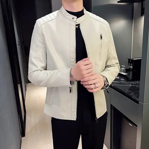 Vestes à fermeture éclair pour hommes de qualité supérieure, vente en gros, col élégant, veste en cuir PU tendance pour hommes, fabricant de vestes pour hommes sur mesure - Product Image 2