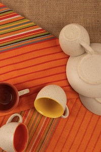 Toalla de cocina de salsa de algodón 100% de alta calidad naranja con patrón de dibujos animados estilo de lino desechable y comprimido - Product Image 4