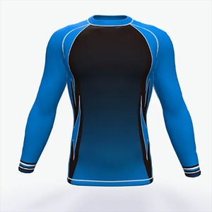 เสื้อรัดกล้ามเนื้อแบบพิมพ์ลายด้วยความร้อน Blank Sports Rash Guard แขนยาว สกรีนโลโก้ได้ ระบายอากาศ แห้งเร็ว ผลิตจากโพลีเอสเตอร์ สำหรับทุกเพศ - Product Image 5